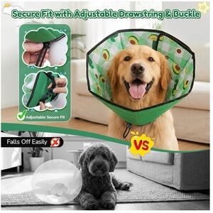 XL Soft Dog Cone Collar After Surgery: foldable long comfy